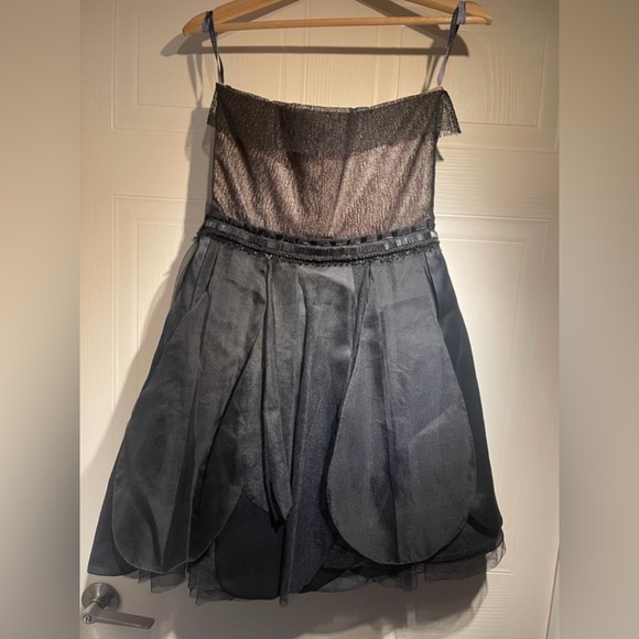 Vera Wang Lavender Label Strapless Silk Mesh Babydoll Mini Dress *Minor Flaws* - Picture 7 of 15